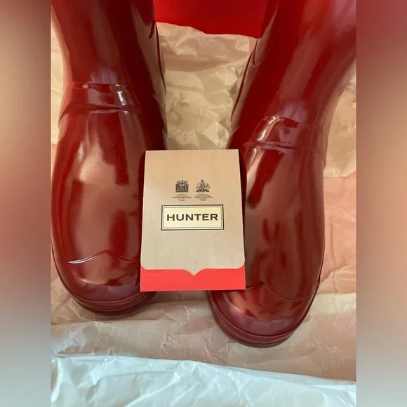 New Women’s Original Hunter Glossy (Autumn Stone) Rain Boots size9 $145 OBO - Picture 3 of 7